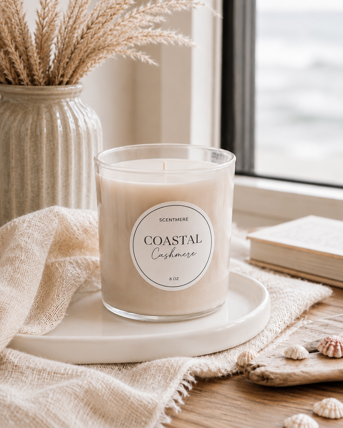 Coastal Cashmere – Linen, Sandalwood & White Tea Candle