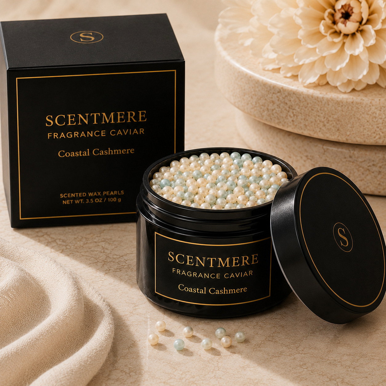 Coastal Cashmere Fragrance Caviar™ | Sea Salt, Bergamot, Sandalwood & Cashmere Musk