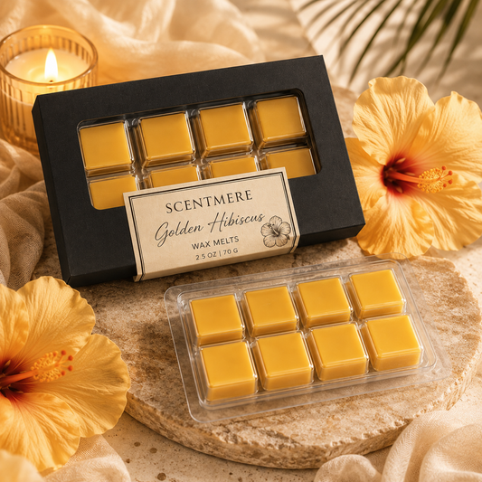 Golden Hibiscus Wax Melts | Luxury Tropical Floral Wax Bar