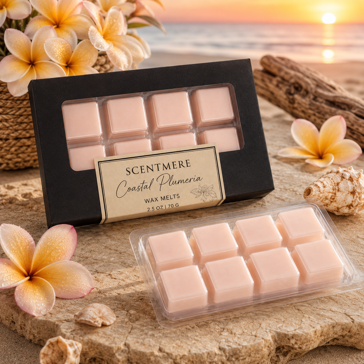 Coastal Plumeria Wax Melts | Tropical Floral Wax Bar