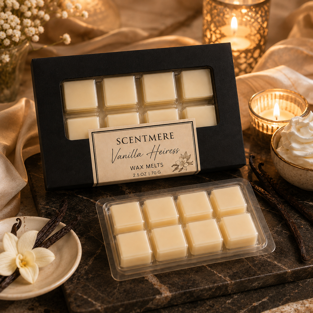 Vanilla Heiress Wax Melts | Luxury Vanilla Wax Melt Bar