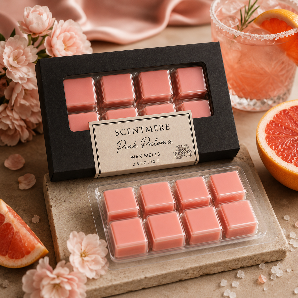 Pink Paloma Wax Melts | Grapefruit Citrus Luxury Wax Bar
