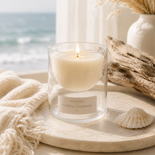 Coastal Cashmere – Linen, Sandalwood & White Tea Candle