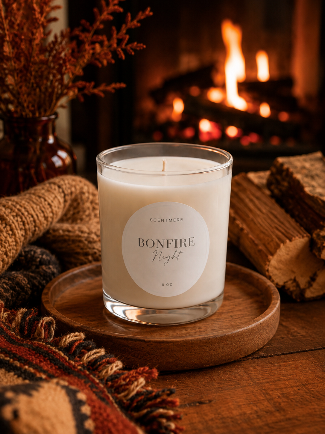 Bonfire Nights | 8 oz Smoke, Bergamot & Woodland Moss Candle