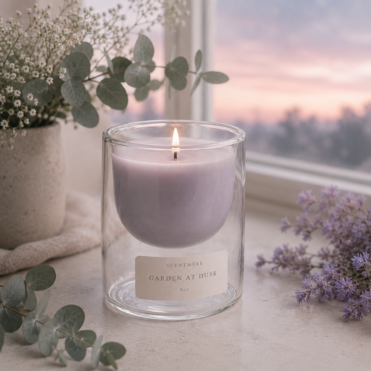 Garden at Dusk | Tomato Vine, Fig Leaf & Rose Candle