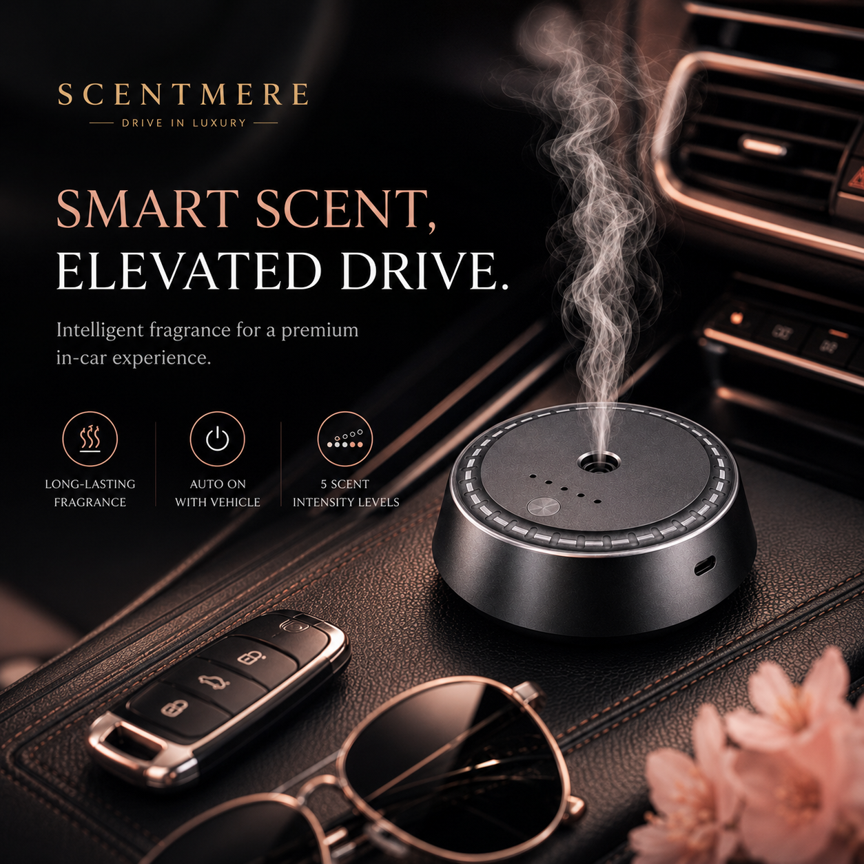 SCENTMERE Electric Car Diffuser | Smart Luxury Auto Fragrance